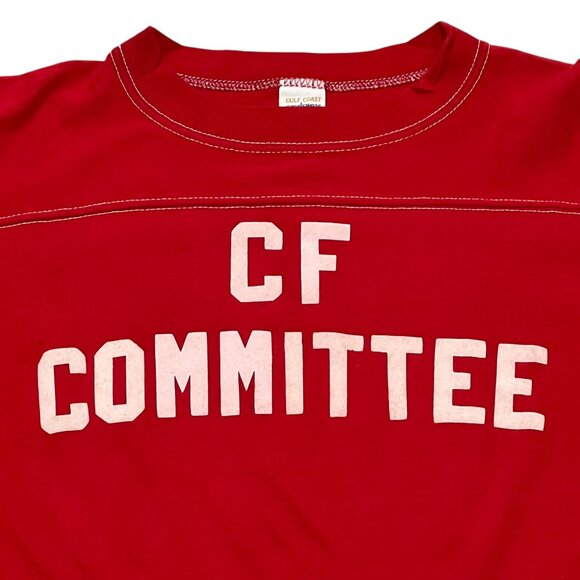Men’s Vintage CF Committee “Sportswear” t shirt red cotton 1970s - Picture 5 of 7